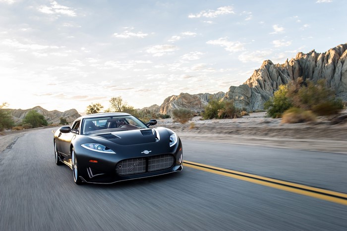 Spyker C8 Preliator Concept driving on a road