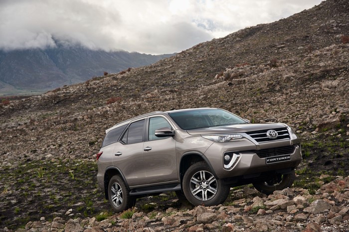 2016 Toyota Fortuner on rocky terrain