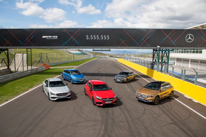Mercedes-Benz AMG cars on a race track