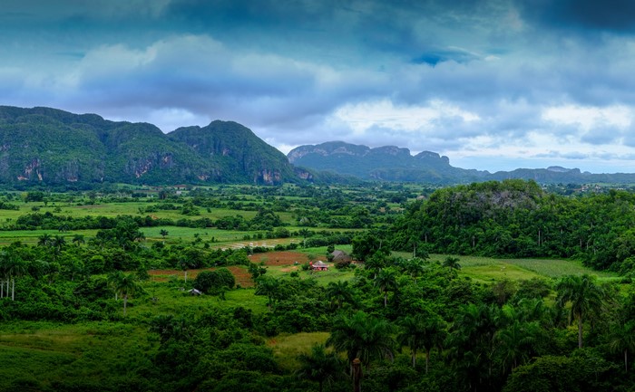 Vinales Valley, Cuba with Mountains and Fields
