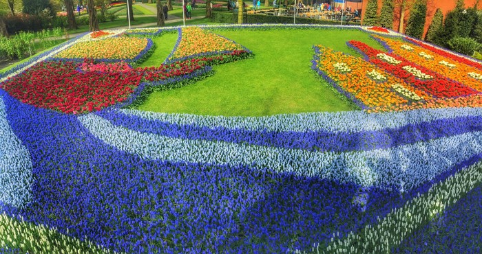 Flower design at Keukenhof Gardens, Netherlands