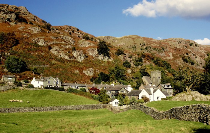 Village nestled in the hills of Cumbria, England