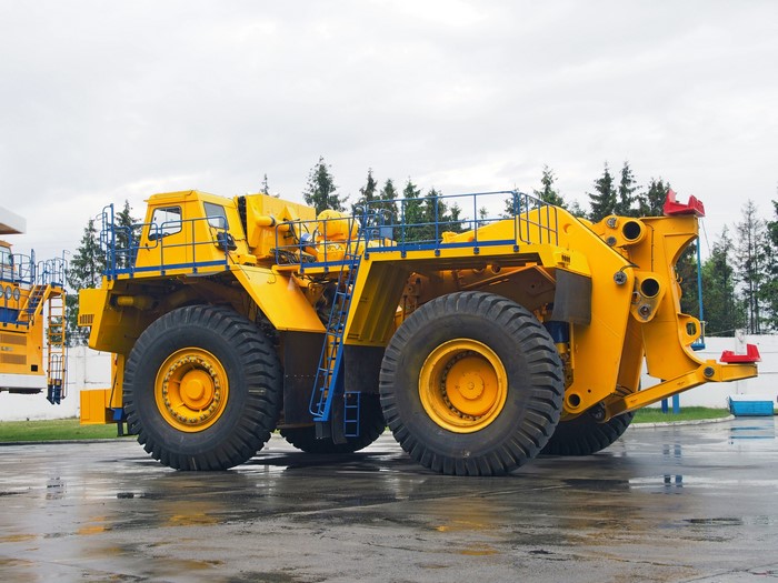 Yellow BelAZ-74306 mining truck