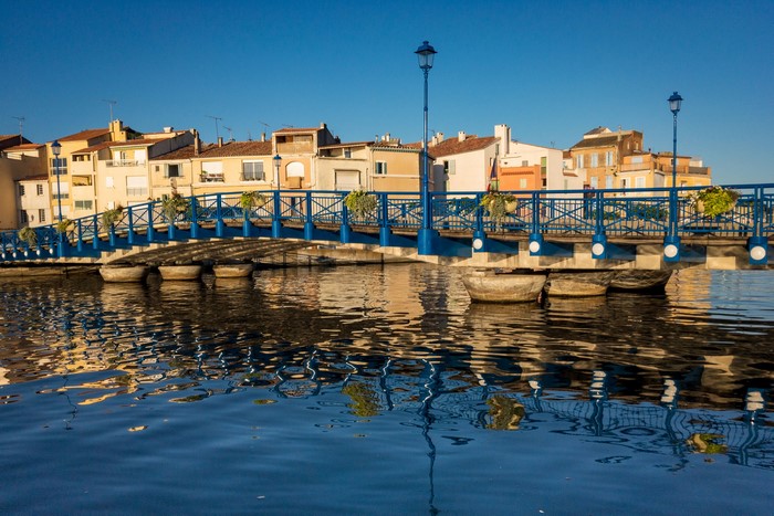 Bridge over canal in Martigues, France