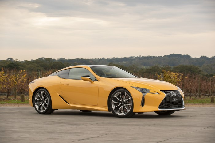 Yellow 2017 Lexus LC 500 Coupe