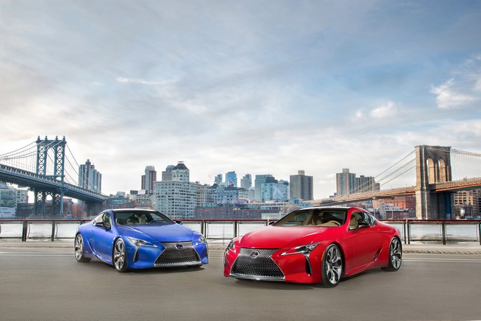 Two Lexus LC cars in New York City