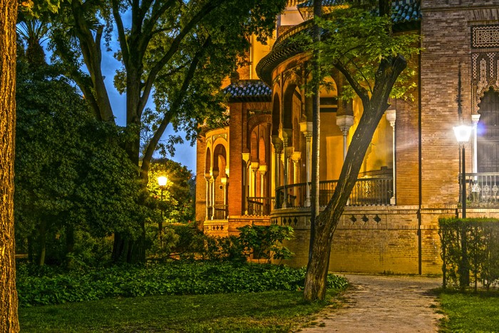 Pabellon Mudejar Sevilla Museum at Evening