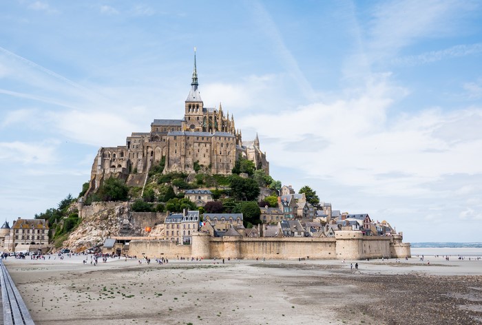 Mont Saint Michel fortress and village in France