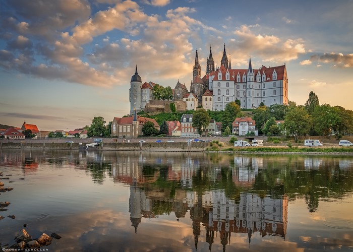 Albrechtsburg Castle and Elbe River in Meissen, Germany