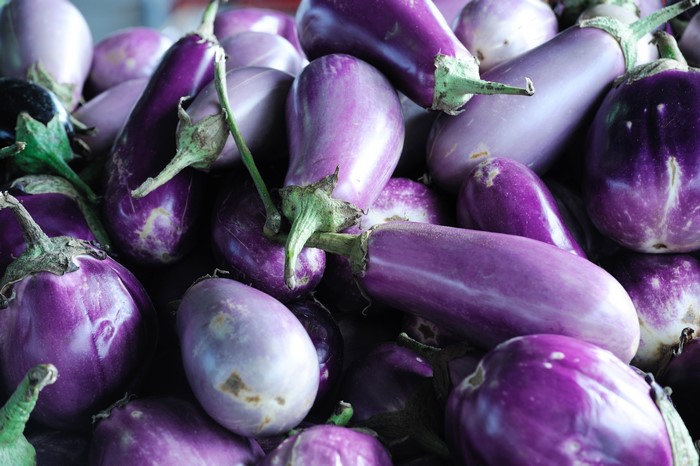 Close-up of Violet Eggplants