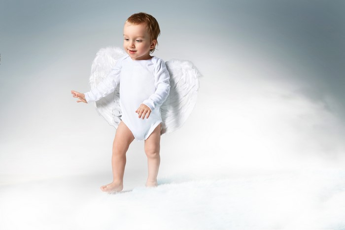 Baby boy with angel wings