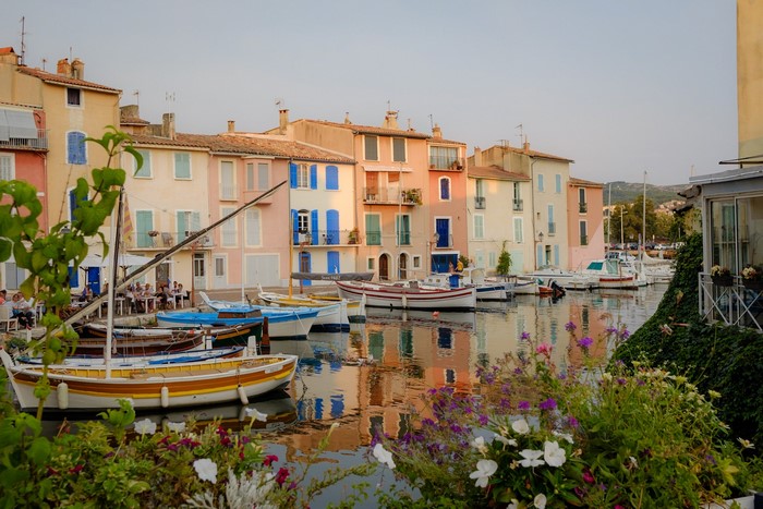 Martigues, France canal with colorful houses and boats