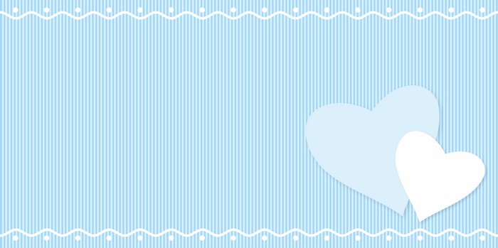 Blue striped background with two hearts