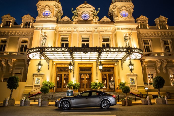 Maserati Ghibli S Q4 parked in front of Casino de Monte-Carlo