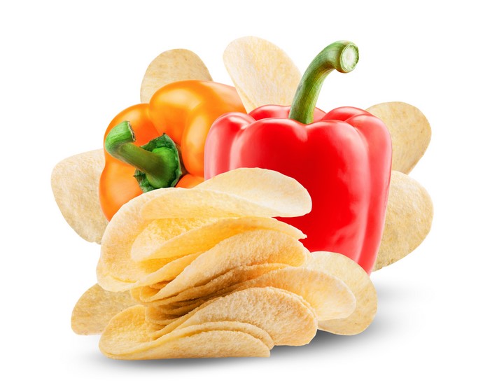 Bell peppers and potato chips