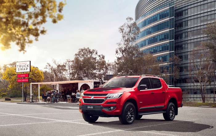 Red Holden Colorado Z71 Crew Cab Pickup Truck