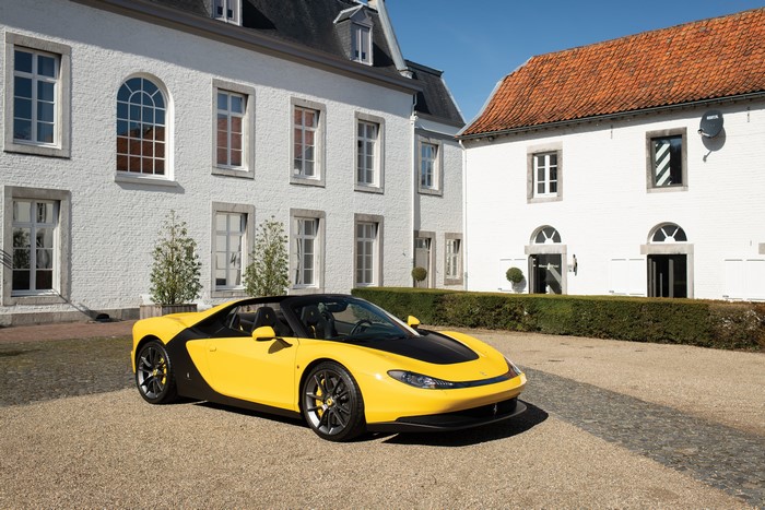 Yellow Ferrari Sergio Pininfarina convertible