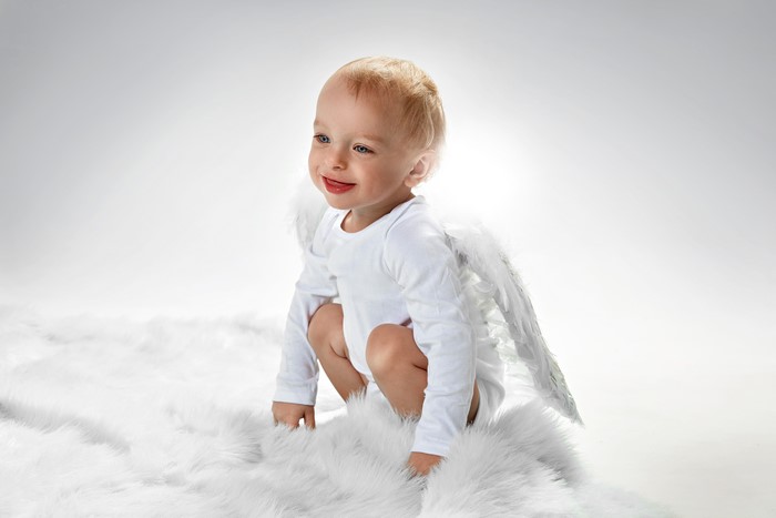 Baby boy with angel wings