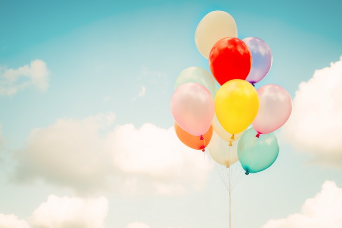 Bunch of colorful balloons in the sky