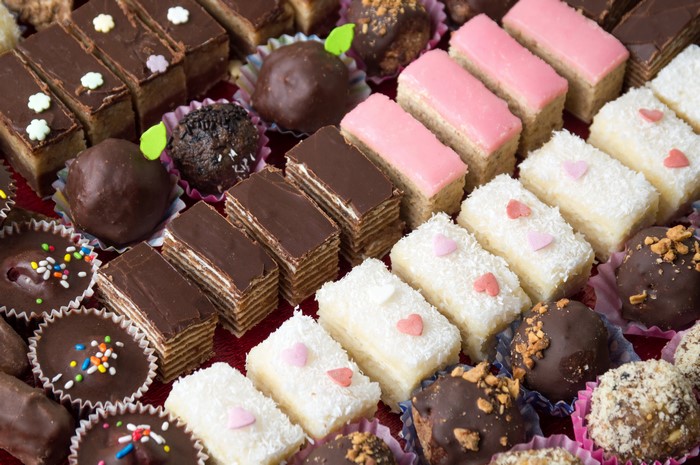 Assortment of Little Cakes and Chocolates