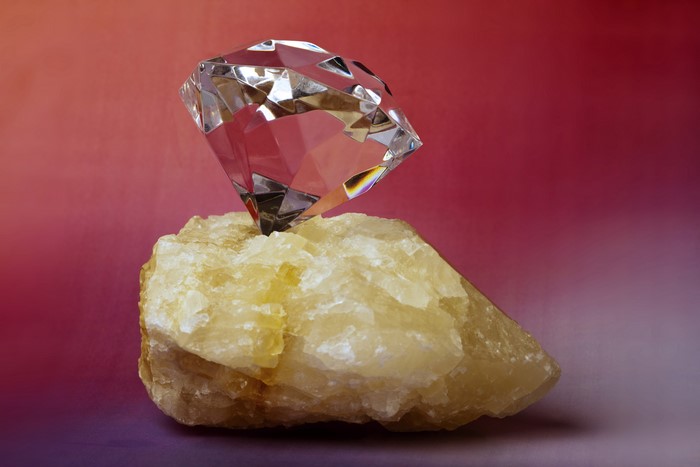 Diamond on a rock