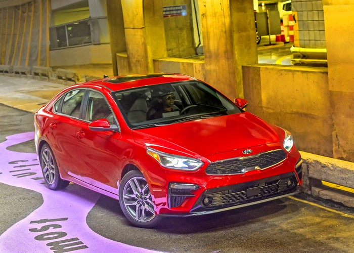 Red 2019 Kia Forte sedan