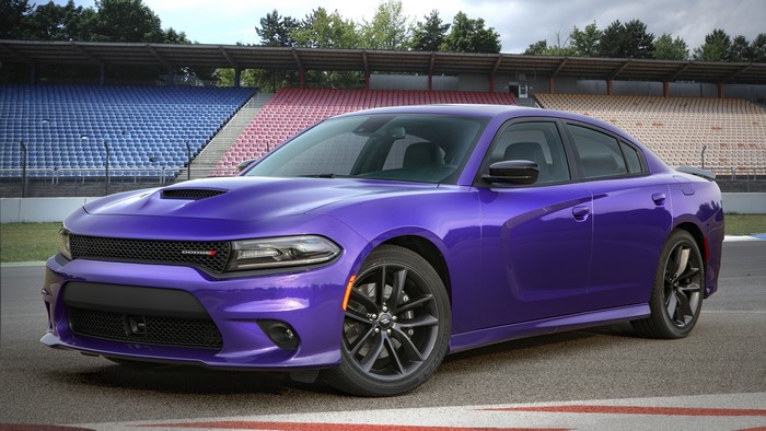 Violet 2019 Dodge Charger GT on a Racetrack