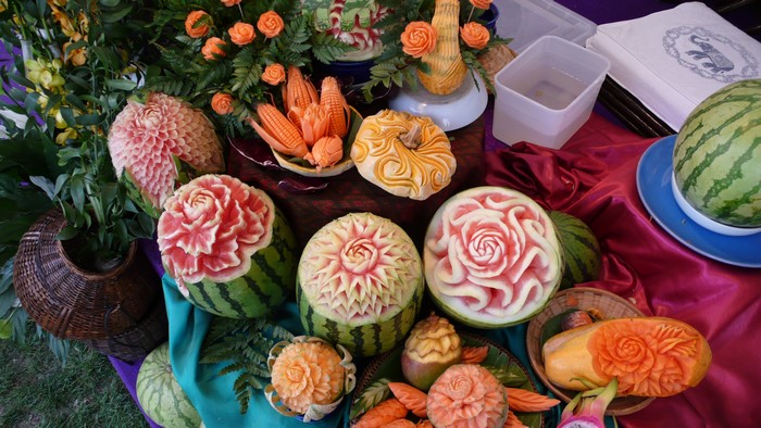Fruit and Vegetable Carvings Display