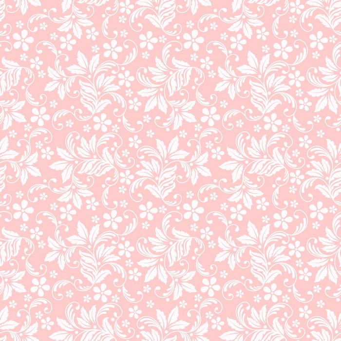 White floral pattern on pink texture