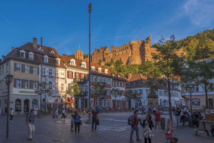 Heidelberg Castle and Town Square in Germany