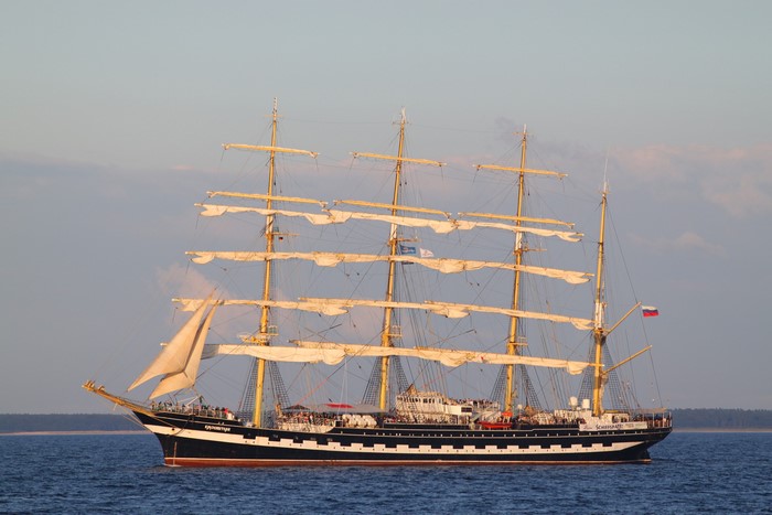 Kruzenshtern sailing ship on the water