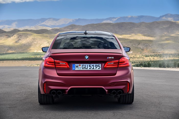 4K BMW M5 First Edition Wine Color Back View
