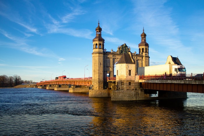 Queen Louise Bridge over the Neman River in Sovetsk, Russia