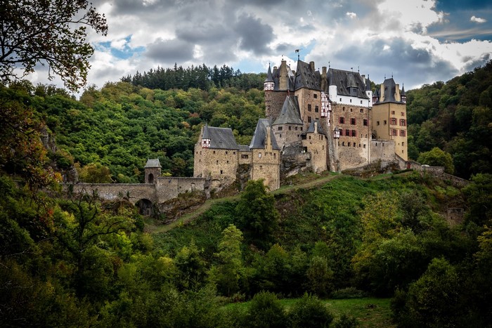 Burg Eltz Castle in Germany surrounded by forests