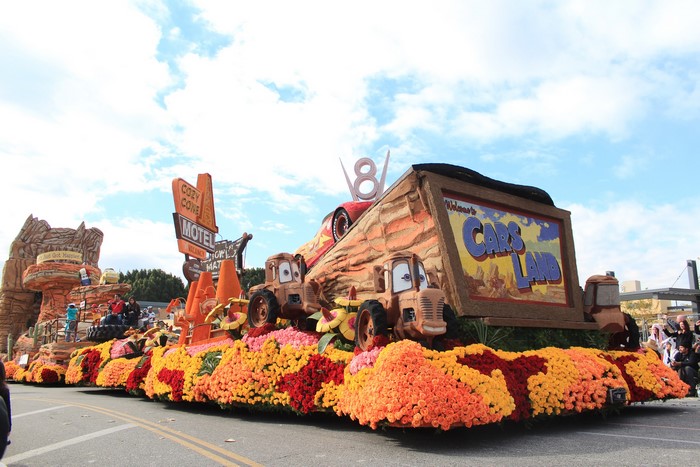 Cars Land float from the Rose Parade