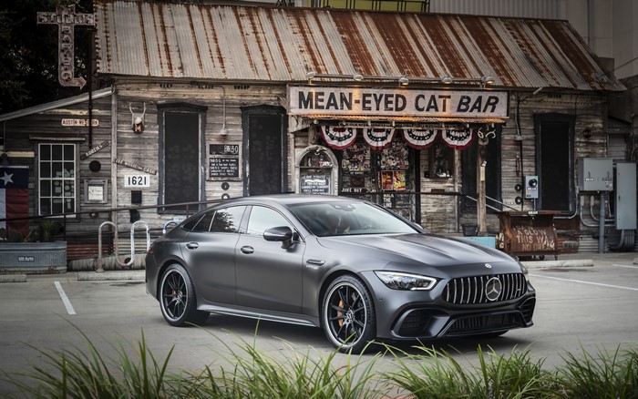 4K Mercedes-Benz AMG GT 63S 4MATIC 4Door Grey Coupe