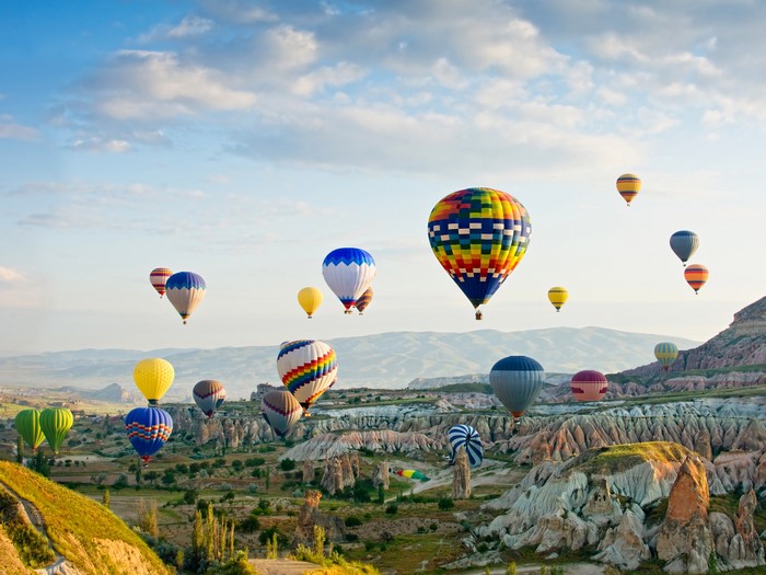 Hot air balloons over Cappadocia, Turkey