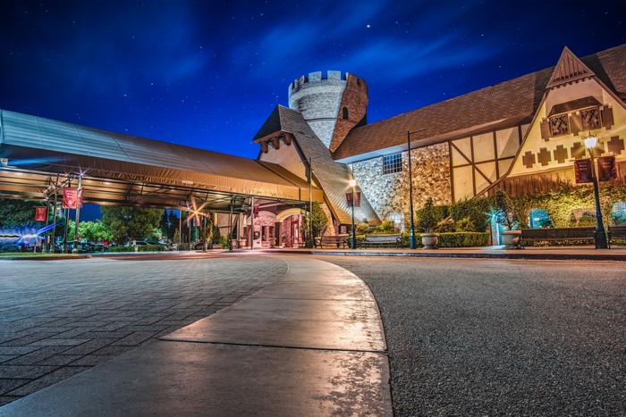 Majestic Garden Hotel in Anaheim, California at Night