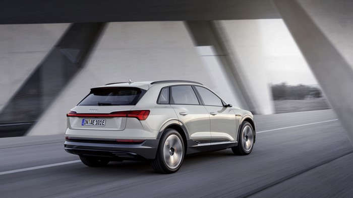 Audi E-Tron 2019 driving on a road
