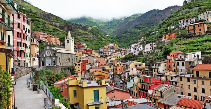 Riomaggiore, Italy: Colorful Houses on a Steep Hillside