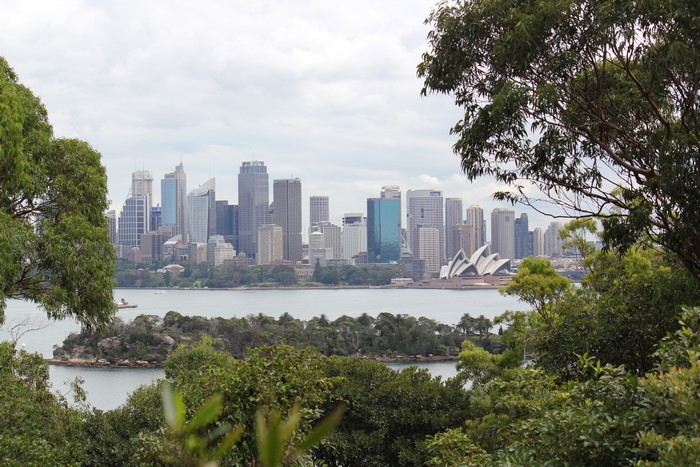 Sydney skyline with Opera House and harbor