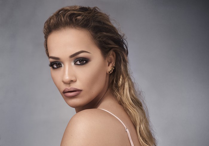 Rita Ora with dark eye makeup