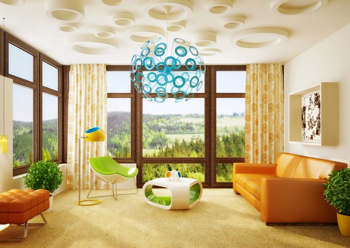 Modern Living Room with Scenic View