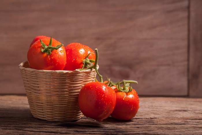 Tomatoes in a Wicker Basket