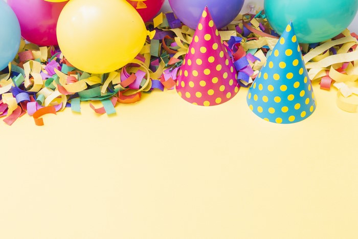 Birthday Party Hats and Balloons