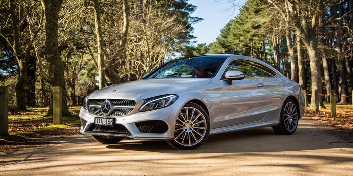 Silver Mercedes-Benz C-Class Coupe
