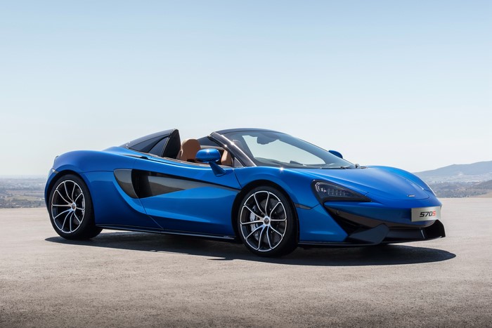 Blue McLaren 570S Spider Roadster