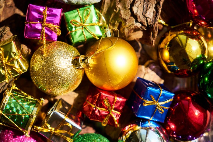 Christmas Gifts and Balls Close-up