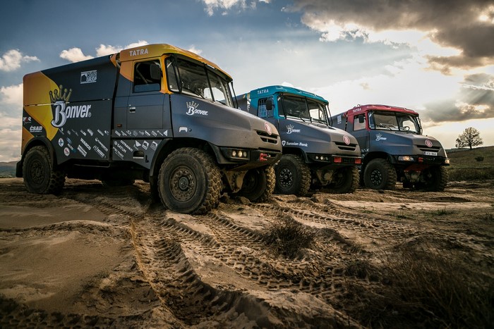 Three Tatra Jamal Bonver Dakar Project trucks