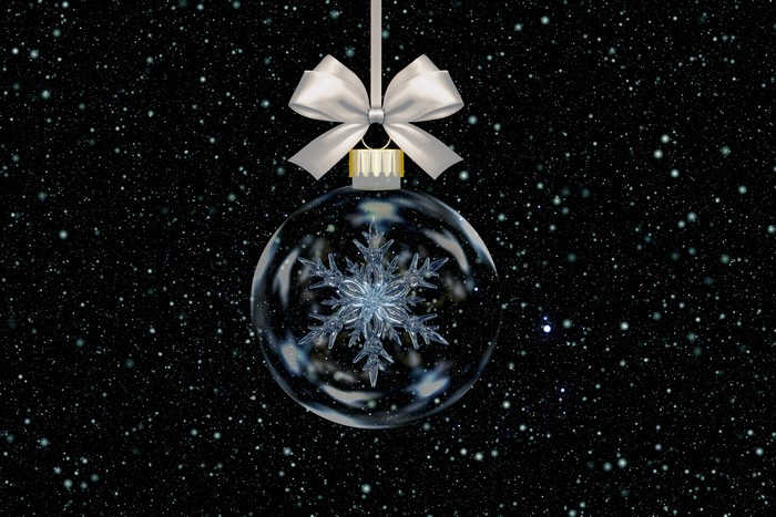 Christmas ornament with snowflake and bow